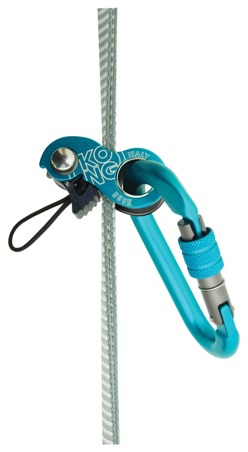 Load image into Gallery viewer, Kong Duck Rope Clamp Ascender - Cyan/Black Color
