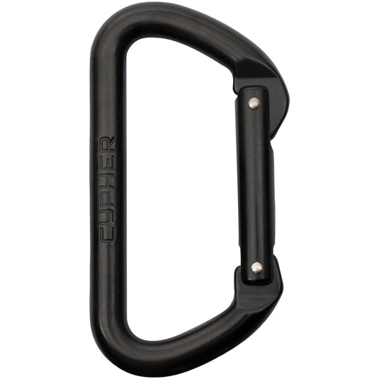Cypher Liberty Mountain 'd' Carabiners - Set of 2 Black D-Shaped Carabiners