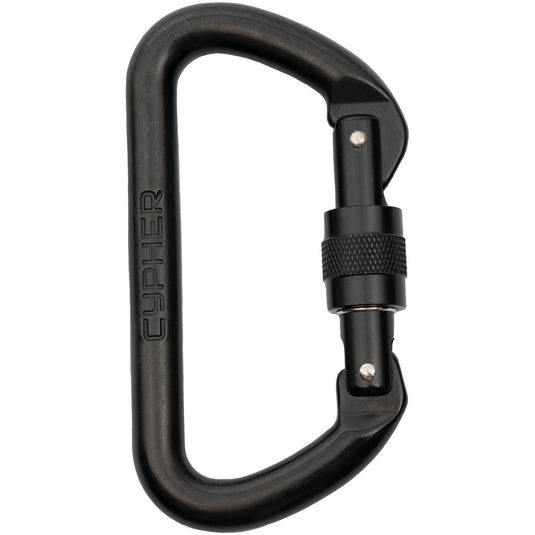 Cypher Liberty Mountain 'D' Carabiners - Set of 6 Black Carabiners