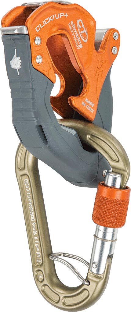Climbing Technology Click-up Plus Belay Device with HMS Orange Carabiner