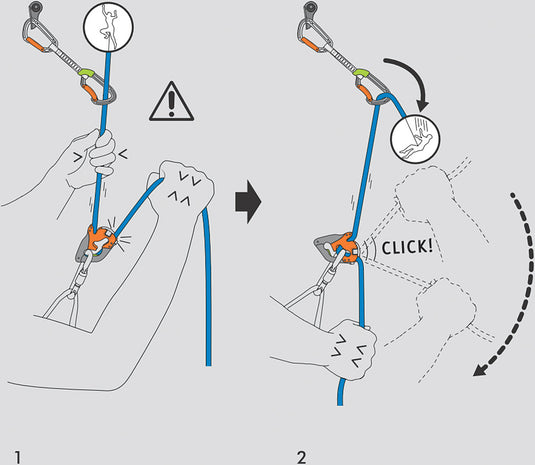 Climbing Technology Click-up Plus Belay Device with HMS Orange Carabiner