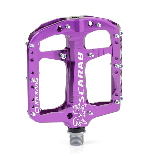 Chromag Scarab Platform Pedals 9/16" Concave Alloy Body 24 Tunable Pins Purple