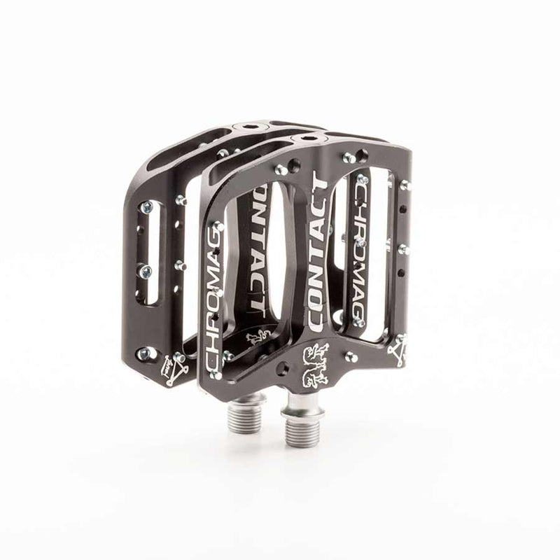 Load image into Gallery viewer, Chromag Contact Platform Pedals 9/16" Concave Aluminum Body Tunable Pins Black
