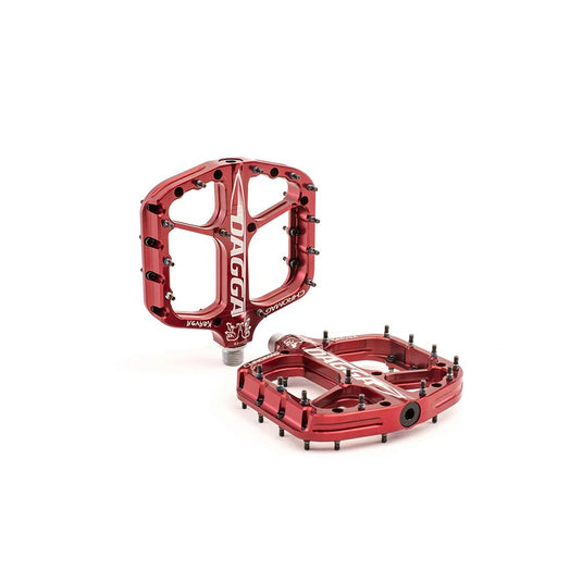 Chromag Dagga Platform Pedals, Body: Aluminum, Spindle: Cr-Mo, 9/16'', Red
