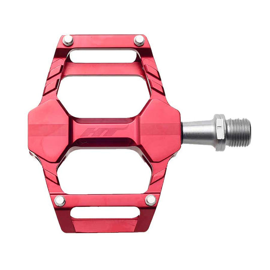 HT Components AR06 Cheetah Platform Pedals, Body: Aluminum, Spindle: Cr-Mo, 9/16'', Red, Pair