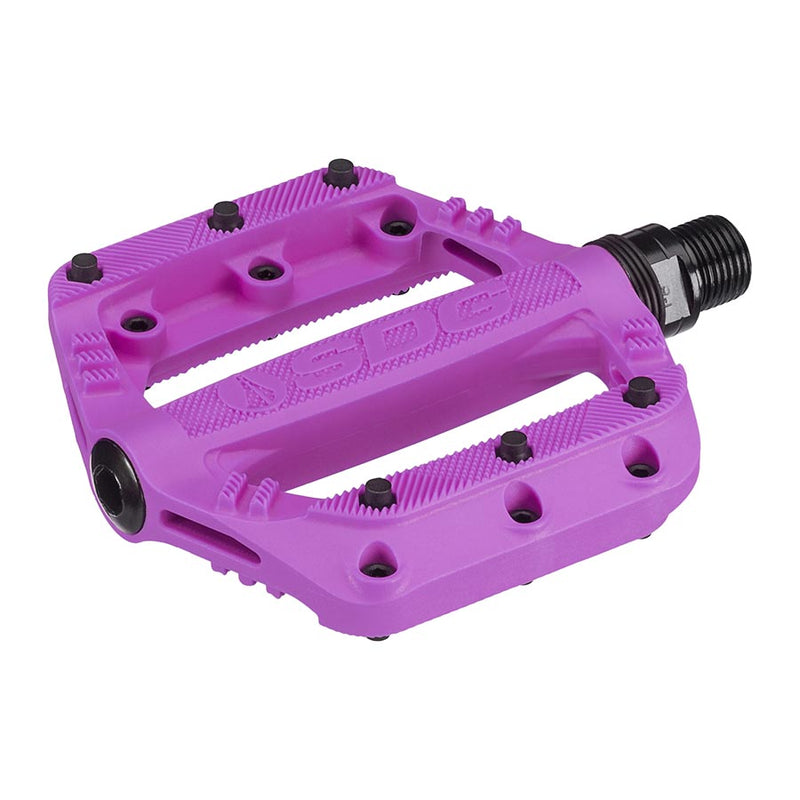 Load image into Gallery viewer, SDG Components Slater Platform Pedals, Body: Nylon, Spindle: Cr-Mo, 9/16'', Purple, Pair
