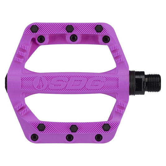 SDG Components Slater Platform Pedals, Body: Nylon, Spindle: Cr-Mo, 9/16'', Purple, Pair