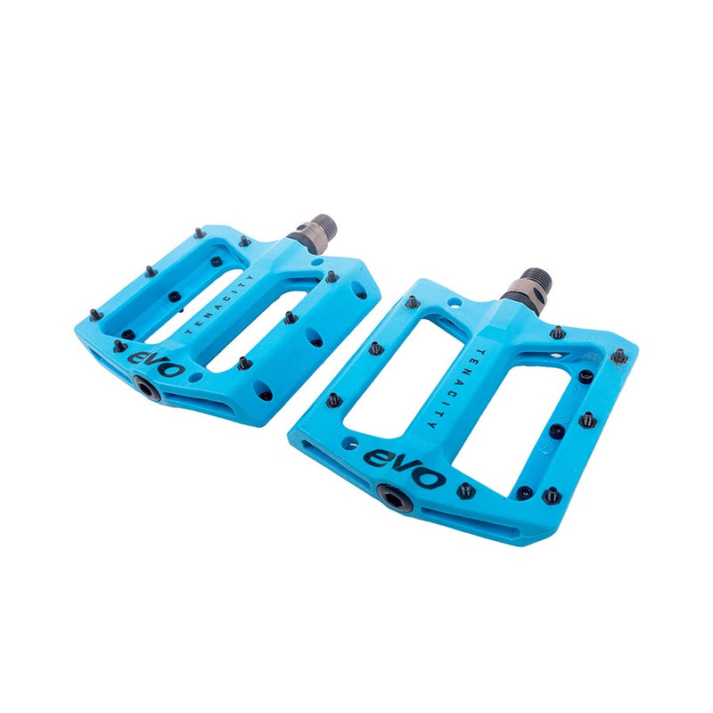Load image into Gallery viewer, EVO Tenacity Platform Pedals, Body: Nylon, Spindle: Cr-Mo, 9/16&#39;&#39;, Turquoise, Pair
