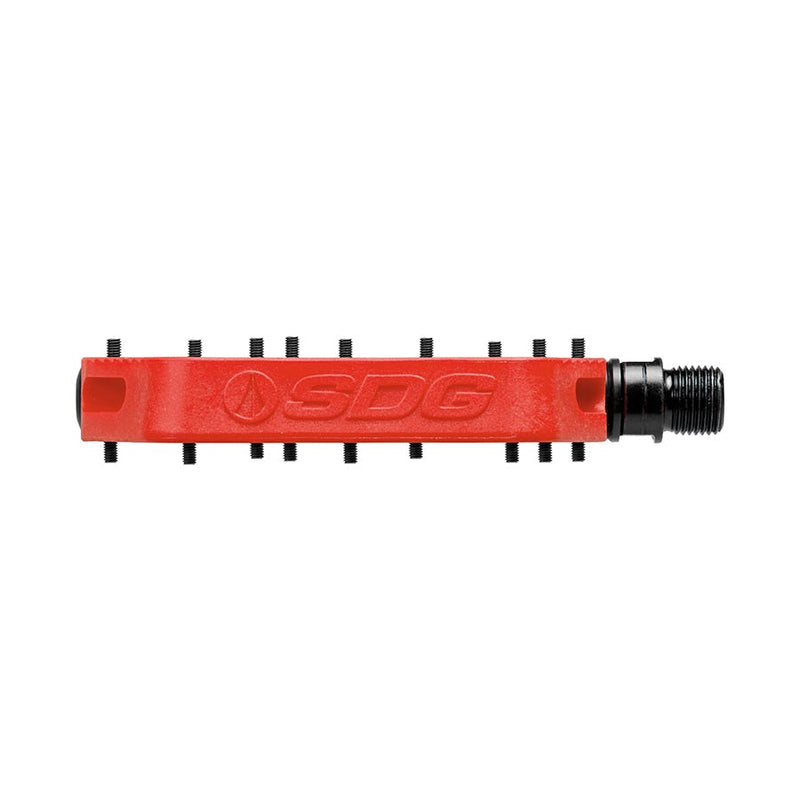 Load image into Gallery viewer, SDG Comp Platform Pedals 9/16" Chromoly Axle Composite Body Removable Pins Red
