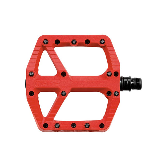 SDG Comp Platform Pedals 9/16" Chromoly Axle Composite Body Removable Pins Red
