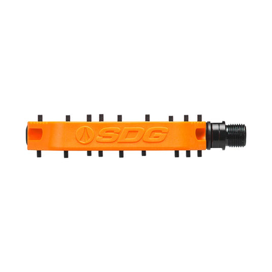 SDG Comp Platform Pedals 9/16" Axle Composite Body 18 Replaceable Pins Orange