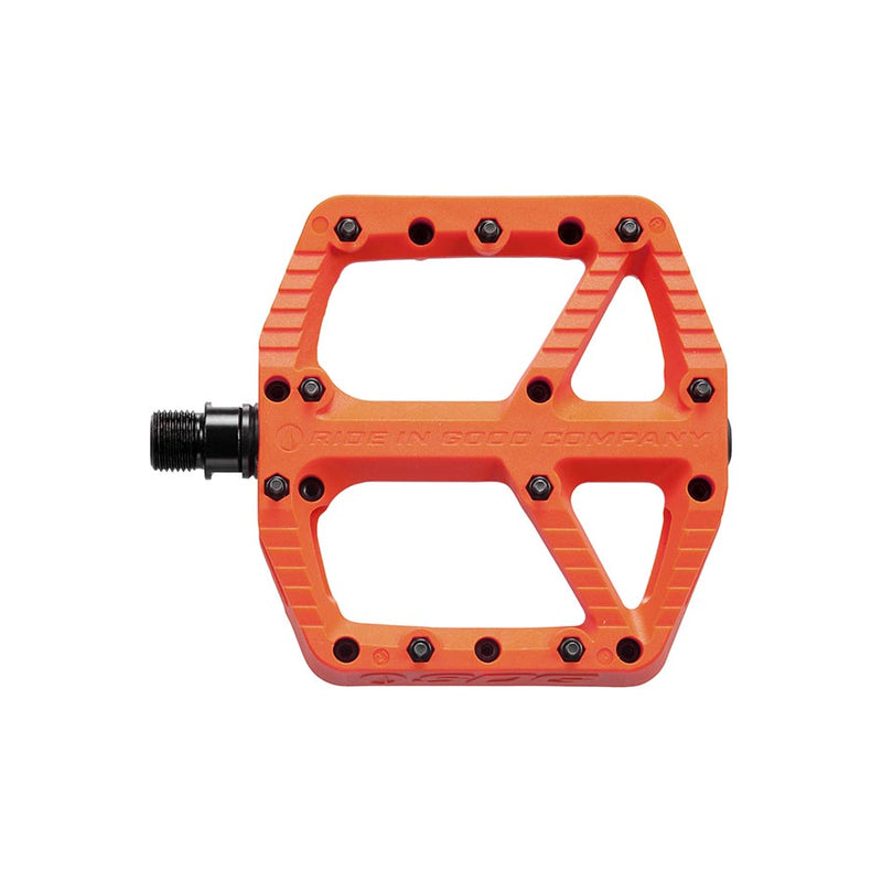 Load image into Gallery viewer, SDG Comp Platform Pedals 9/16" Axle Composite Body 18 Replaceable Pins Orange
