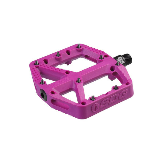 SDG Comp Platform Pedals 9/16" Axle Composite Body 18 Replaceable Pins Purple