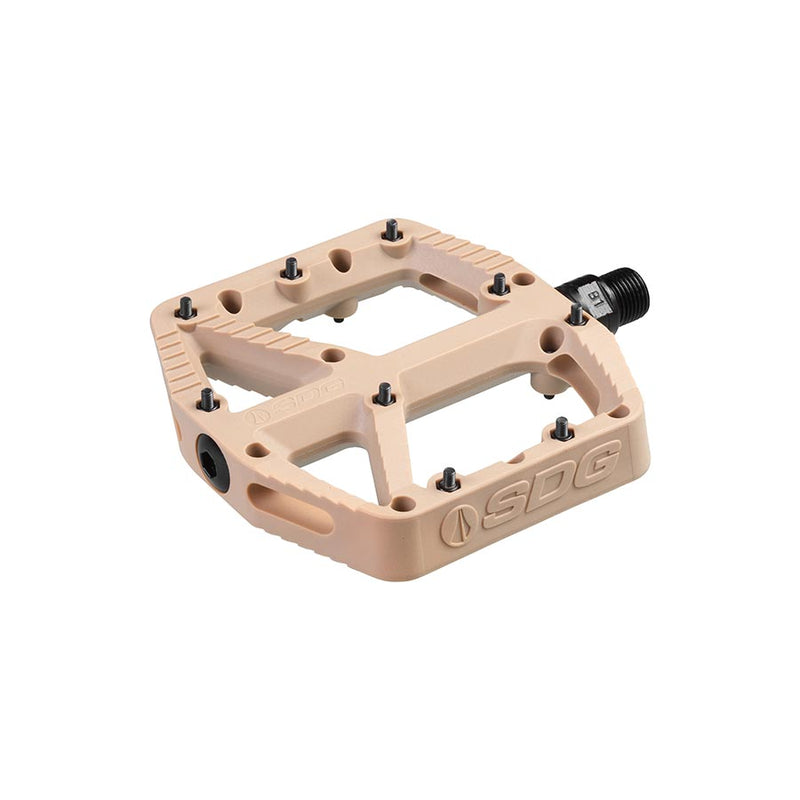 Load image into Gallery viewer, SDG Comp Platform Pedals 9/16" Chromoly Axle Composite Body Removable Pins Tan
