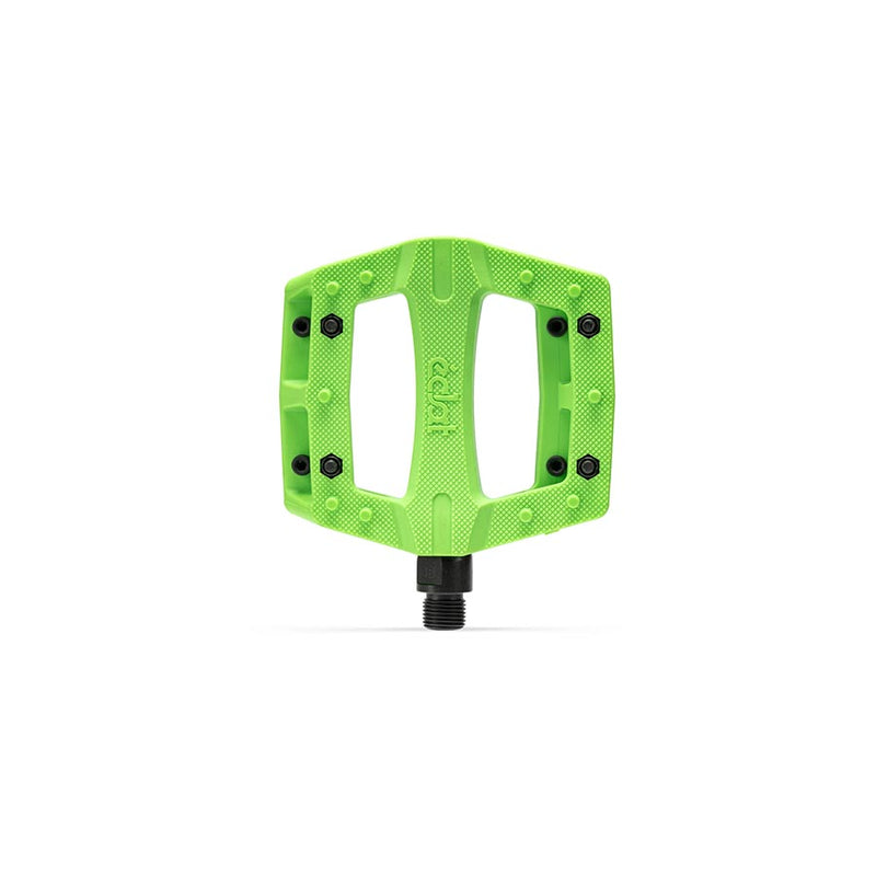 Load image into Gallery viewer, Eclat Contra Platform Pedals, Body: Nylon, Spindle: Cr-Mo, 9/16&#39;&#39;, Neon green, Pair

