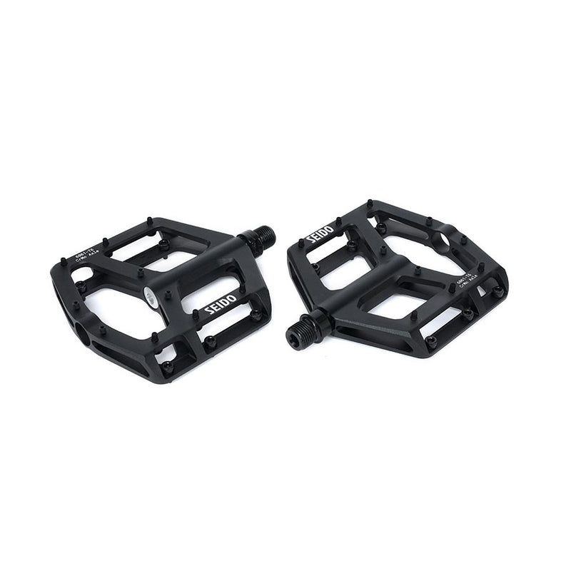 Load image into Gallery viewer, Seido Slicer Platform Pedals, Body: Aluminum, Spindle: Cr-Mo, 9/16'', Black, Pair
