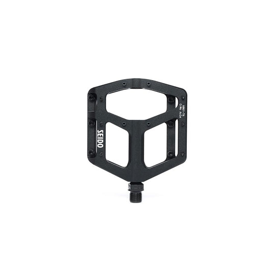Seido Slicer Platform Pedals, Body: Aluminum, Spindle: Cr-Mo, 9/16'', Black, Pair