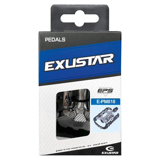 Exustar E-PM818 Dual Sided Pedals, Body: Aluminum, Spindle: Cr-Mo, 9/16'', Black