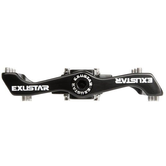 Exustar E-PM820-2 Dual Sided Pedals, Body: Aluminum, Spindle: Cr-Mo, 9/16'', Black, Pair