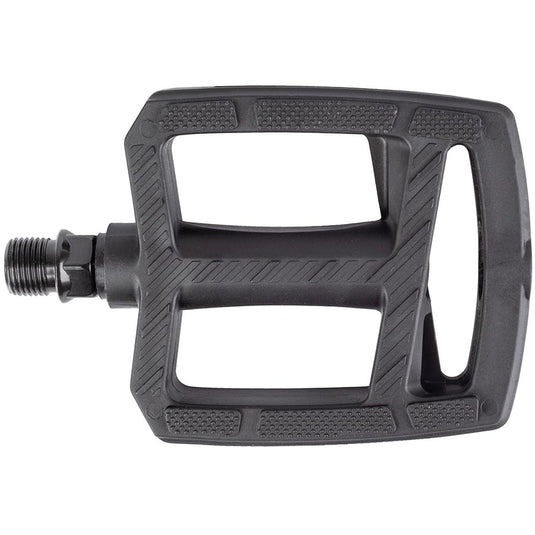M-Wave Steady Flat 2 Pedals Body: Plastic, Spindle: Boron Steel, 9/16'', Black, Pair
