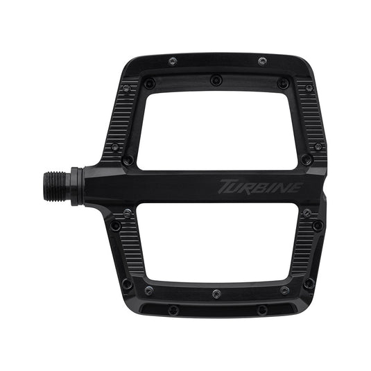 Raceface Turbine Platform Pedals, Body: Aluminum, Spindle: Cr-Mo/Steel, 9/16'', Black, Pair