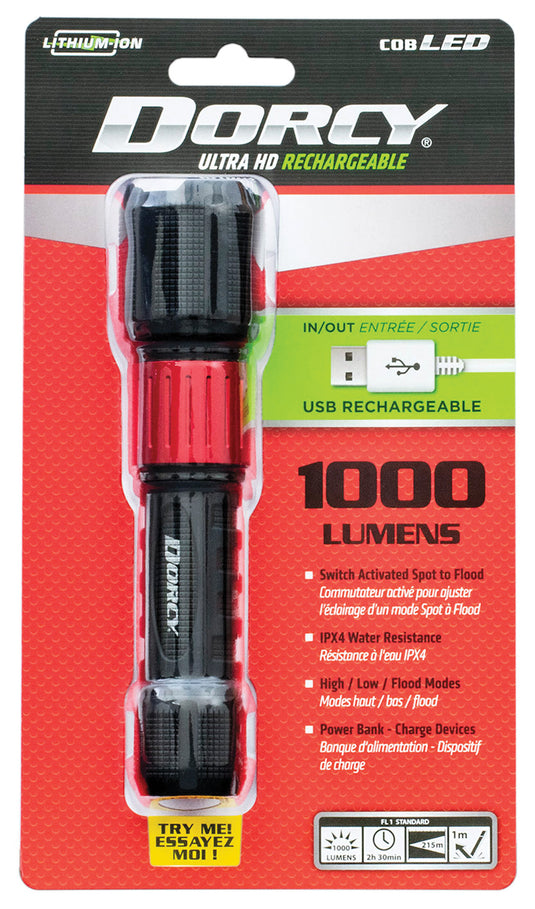 Dorcy Ultra 1000 Lumen USB Rechargeable Flashlight With Powerbank