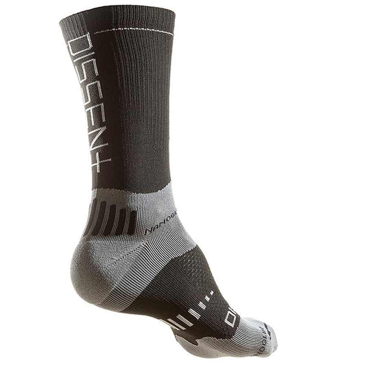 Dissent Supercrew Nano 8" Compression socks, Black, S (Men 4-6.5)