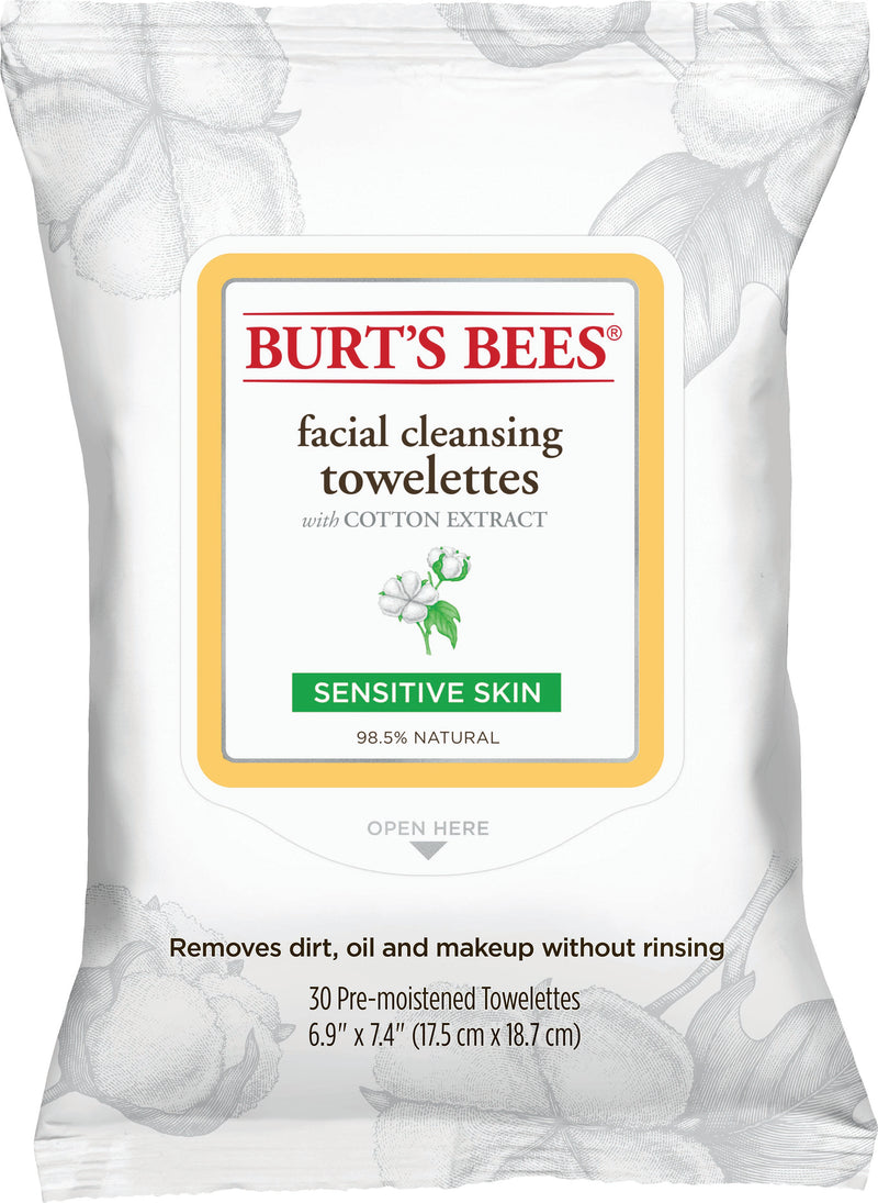 Load image into Gallery viewer, Burt's Bees Sensitive Facial Towelettes - 30ct Pack
