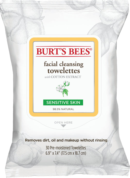 Burt's Bees Sensitive Facial Towelettes - 30ct Pack