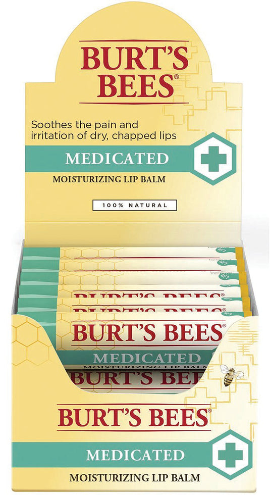 Burt's Bees Medicated Lip Balm - Soothing Relief for Dry Lips, 0.15 Oz