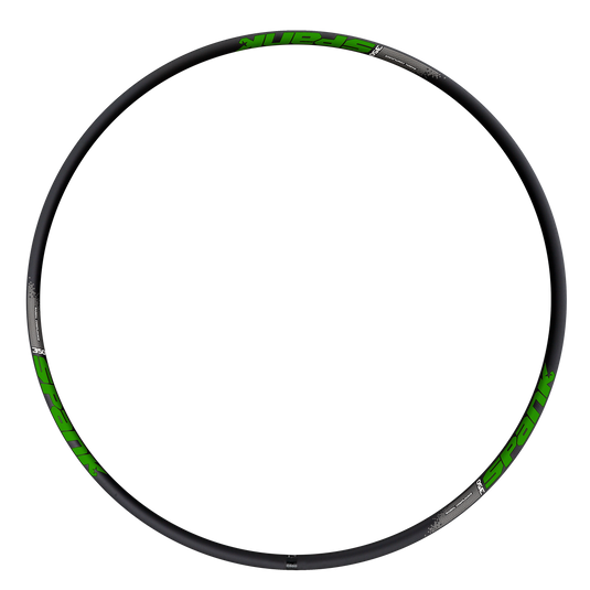 Pack of 2 Spank 350 Tubeless Mountain Bike Rim, 29" Disc Only, Black/Green 32H