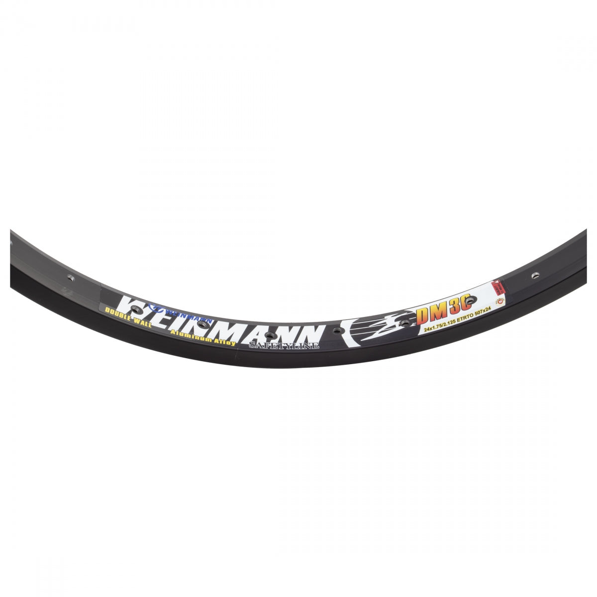 Weinmann DM30 24-Inch Black Bicycle Rim - 36-Hole Heavy-Duty Alloy
