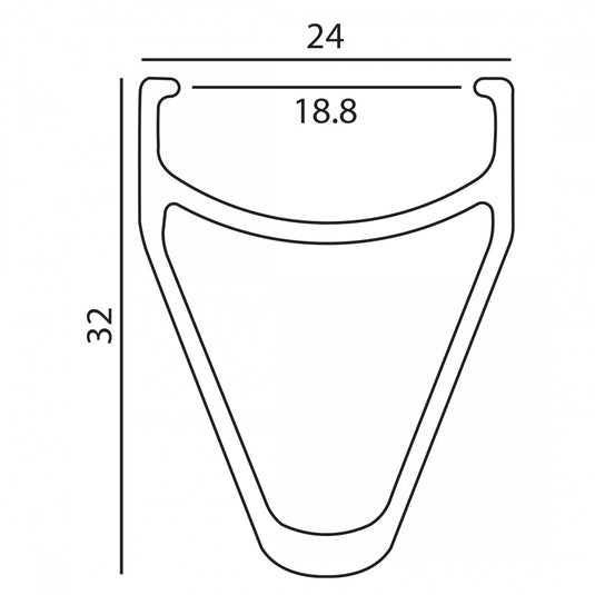 Velocity Chukker Rim, 700c 36h Non-MSW Black