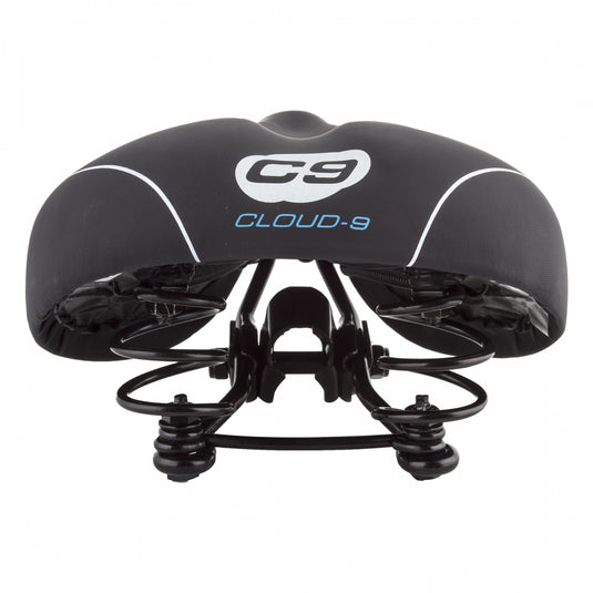 Cloud-9 Unisex Bicycle Comfort Seat Spring - Black Vinyl Steel Rails