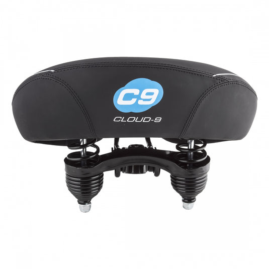 Cloud-9 Unisex Bicycle Comfort Seat Cruiser - Black Vinyl Cover Steel Rails