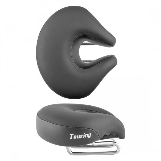 ISM Touring Comfort Saddle Unisex Black, City Touring Bike Seat with Steel Rails, Ergonomic Sloped Front, 60-Level Padding, Ideal for Commuter,