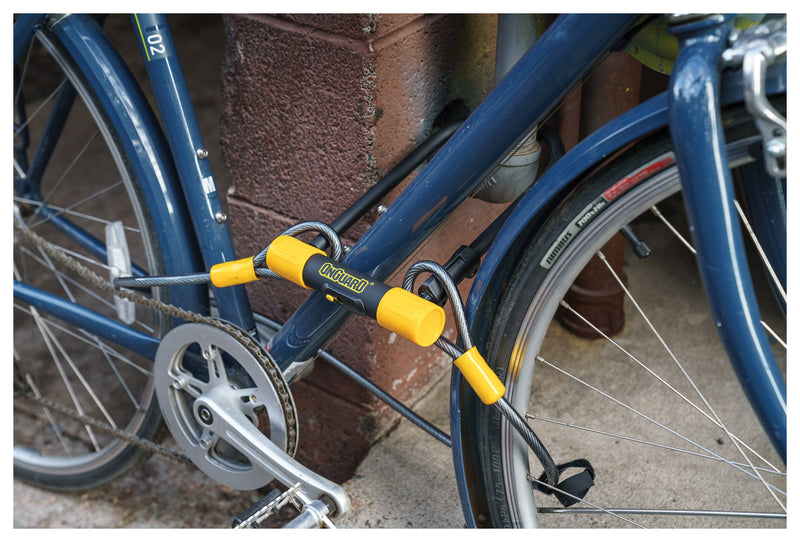 Load image into Gallery viewer, OnGuard BullDog Series U-Lock 4.5 x 9" Keyed Black/Yellow Includes Bracket
