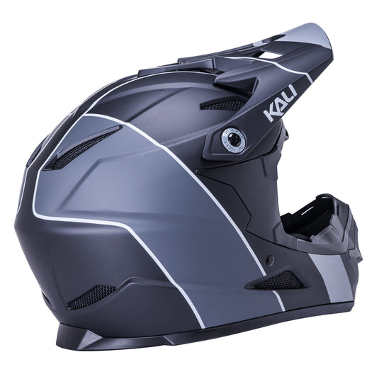 Kali Zoka Stripe Full Face Helmet, Large, Black/Gray NLA