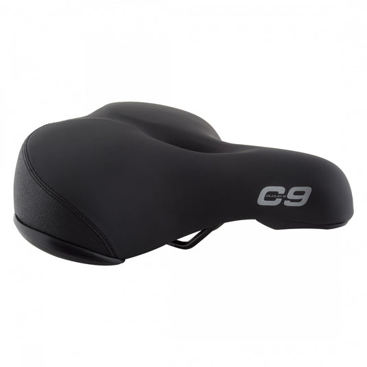 Premium Black Steel Rail Unisex Cruiser Comfort Bicycle Seat with Elastomer Suspension (2-Pack)