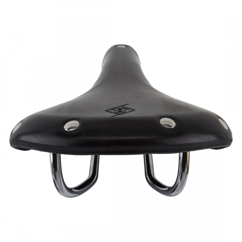Load image into Gallery viewer, Origin8 Classic Saddle - Black Leather 155mm Width Chromoly Rails
