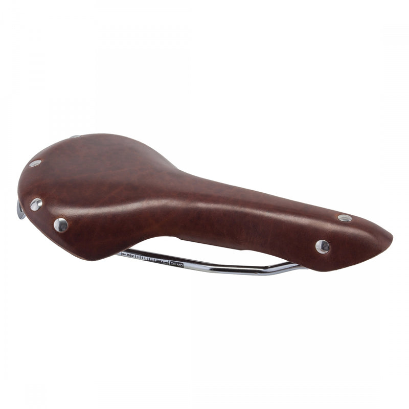 Load image into Gallery viewer, Origin8 Classic Saddle - Brown Leather Polished Chromoly Rails Unisex
