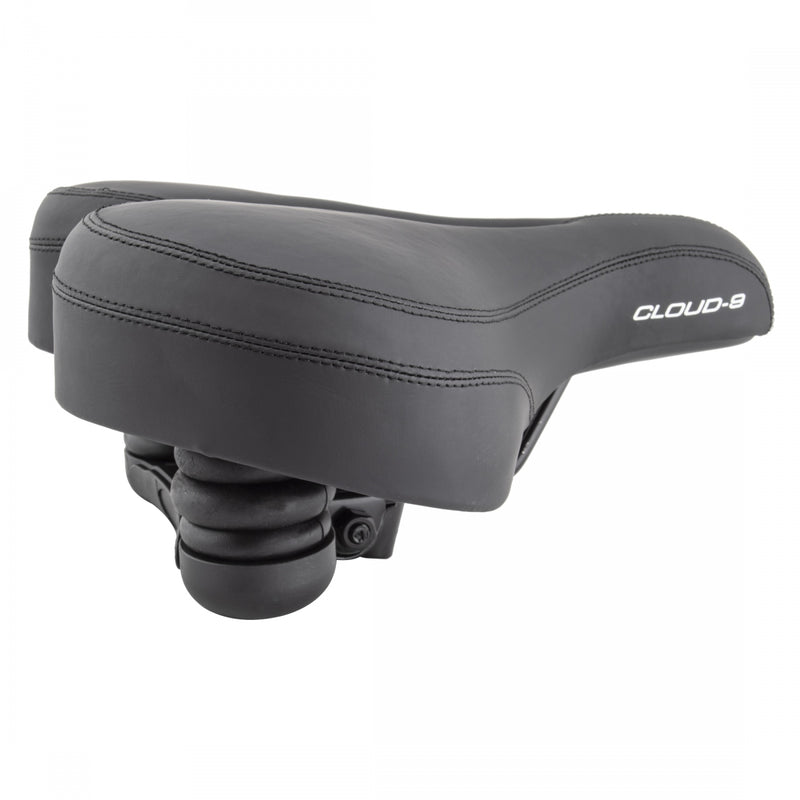 Load image into Gallery viewer, Cloud-9 Unisex Bicycle Comfort Seat - Black Emarald Cover Steel Rails
