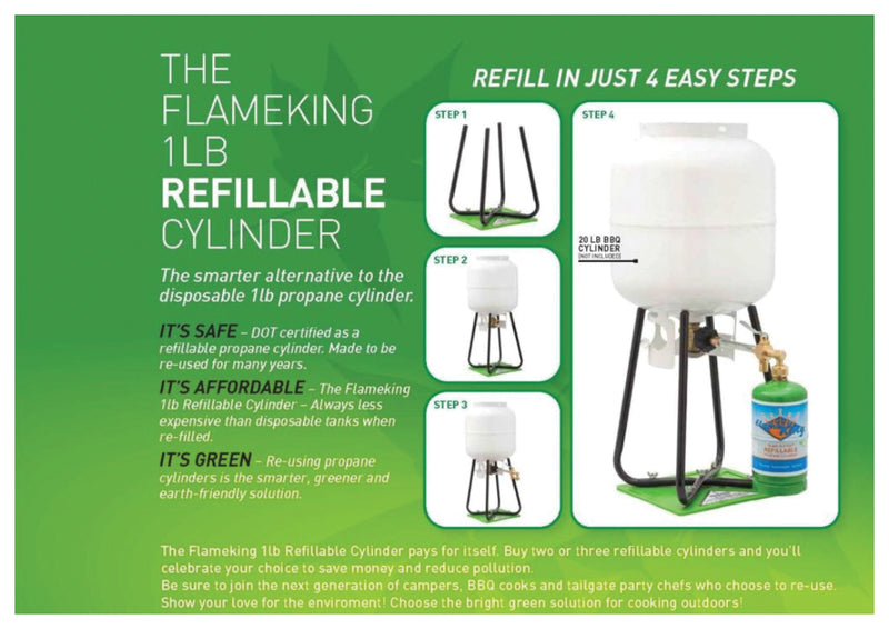 Load image into Gallery viewer, Flame King Olicamp Refill Propane Kit - Convenient Refill Valve with 1L Canister
