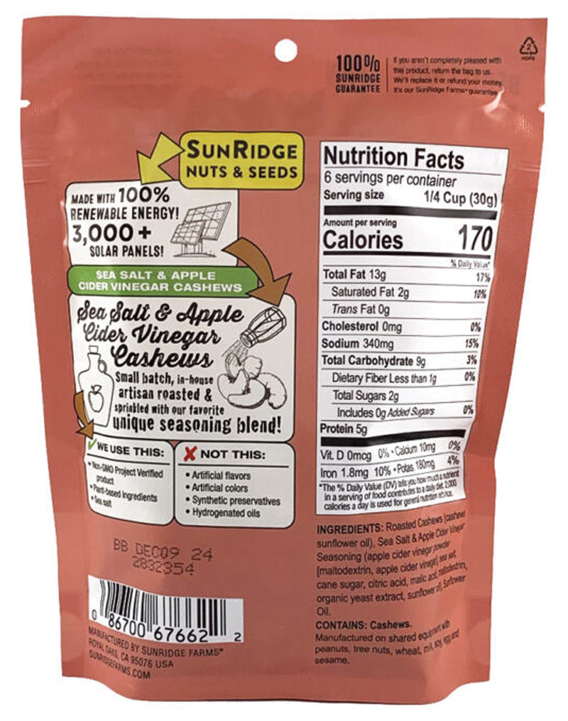 Load image into Gallery viewer, Sunridge Farms Sea Salt &amp; Apple Vinegar Cashew Snack Mix
