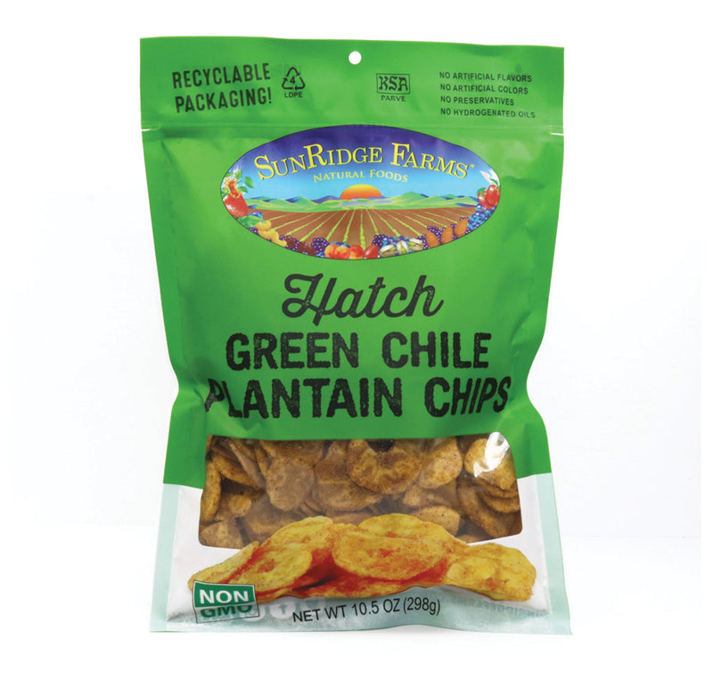 Load image into Gallery viewer, Sunridge Farms Spicy Hatch Chile Plantain Chips - A Delicious Twist on a Classic Snack!
