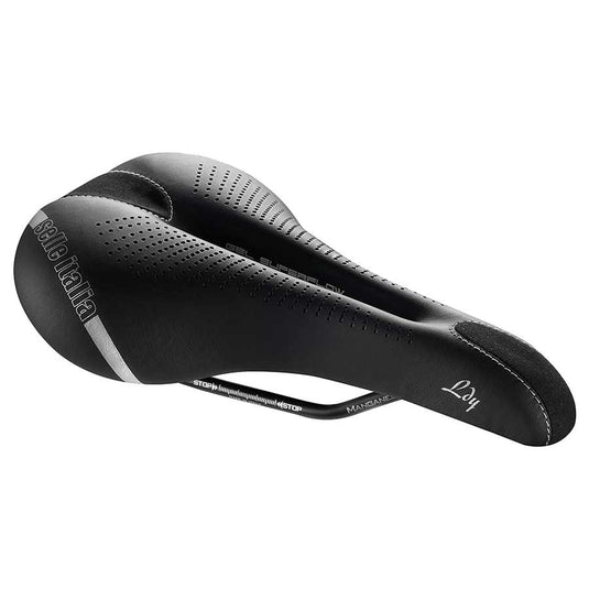 Selle Italia Lady Gel Saddle - Black 160mm Width Manganese Rail Womens
