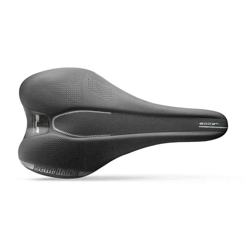 Load image into Gallery viewer, Selle Italia SLR Boost Saddle - Black 130mm Width Titanium Rails
