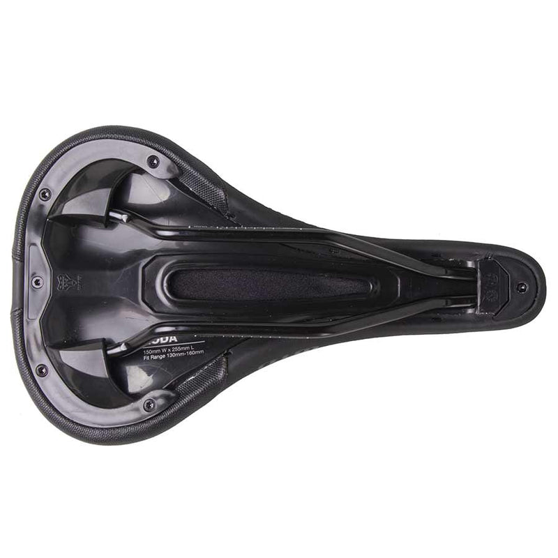 Load image into Gallery viewer, WTB Koda Saddle - Black 255mm Width Steel Rails Lightweight Padding
