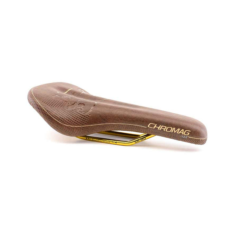 Load image into Gallery viewer, Chromag Trailmaster DT Saddle, 280 x 135mm, 305g, Rawhide/Gold Rails
