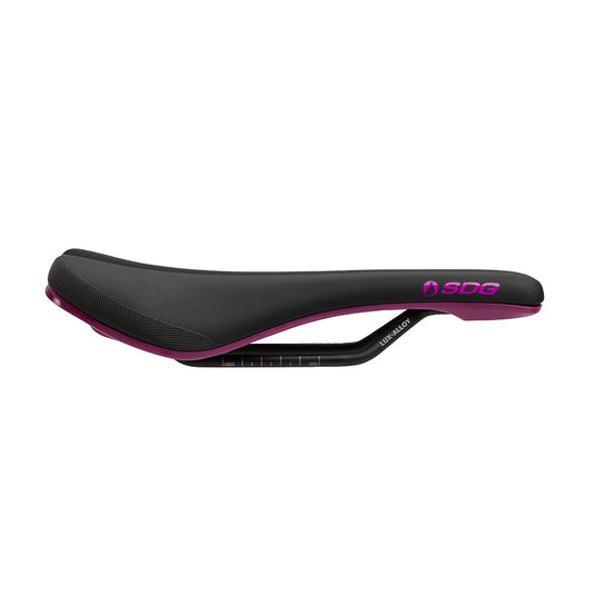 SDG Bel Air V3 Saddle - Black/Purple 140mm Width Lux Alloy Rails Unisex